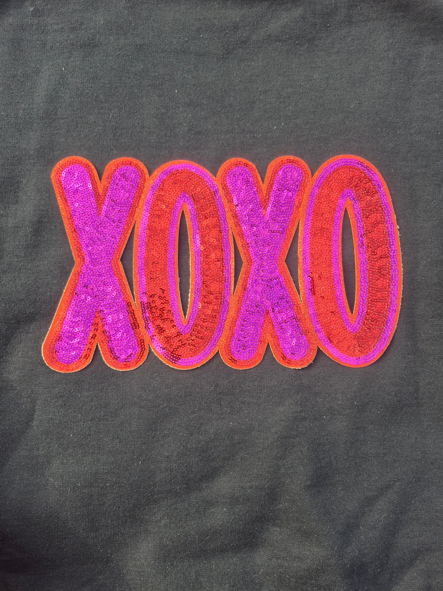 XOXO red and purple Chenille Patch