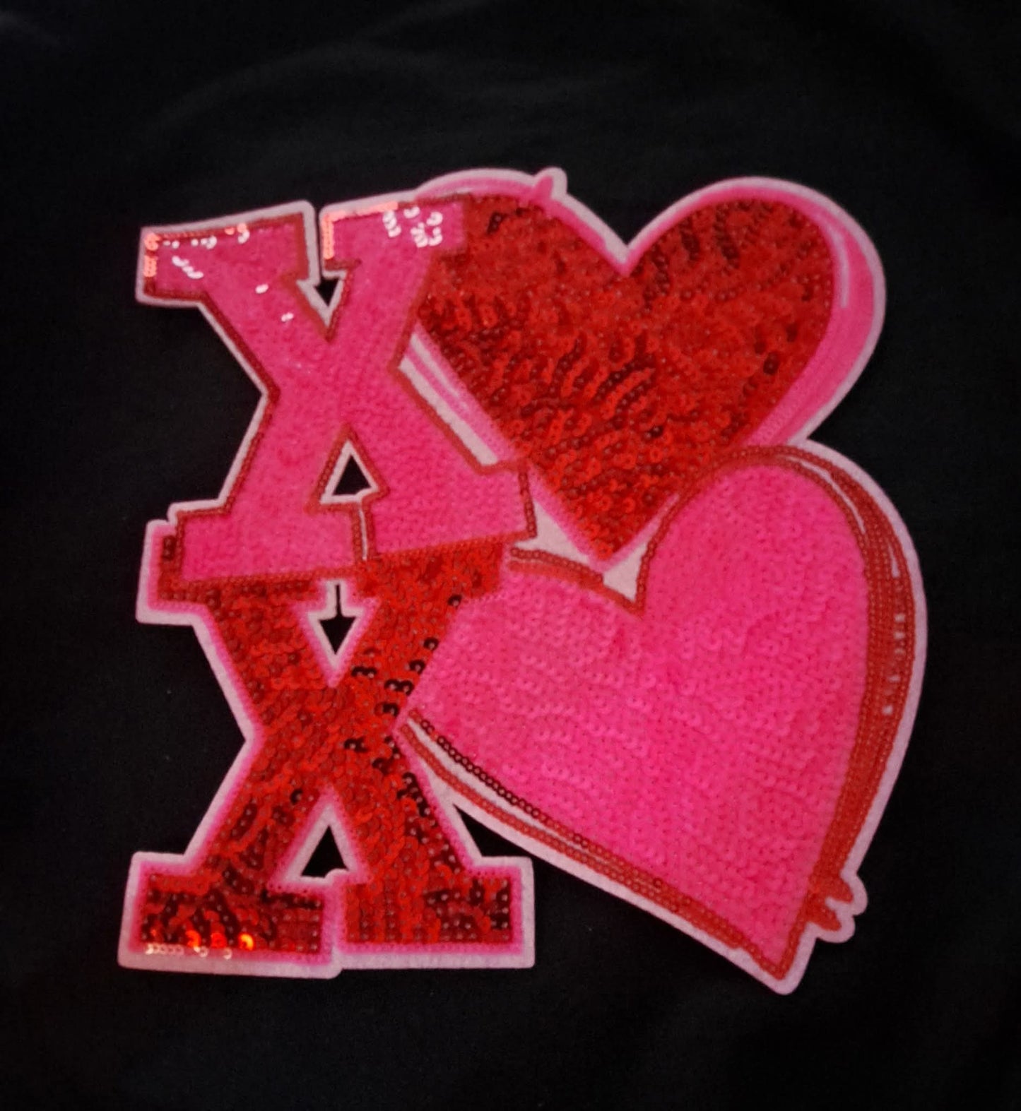 XOXO with hearts Chenille Patch