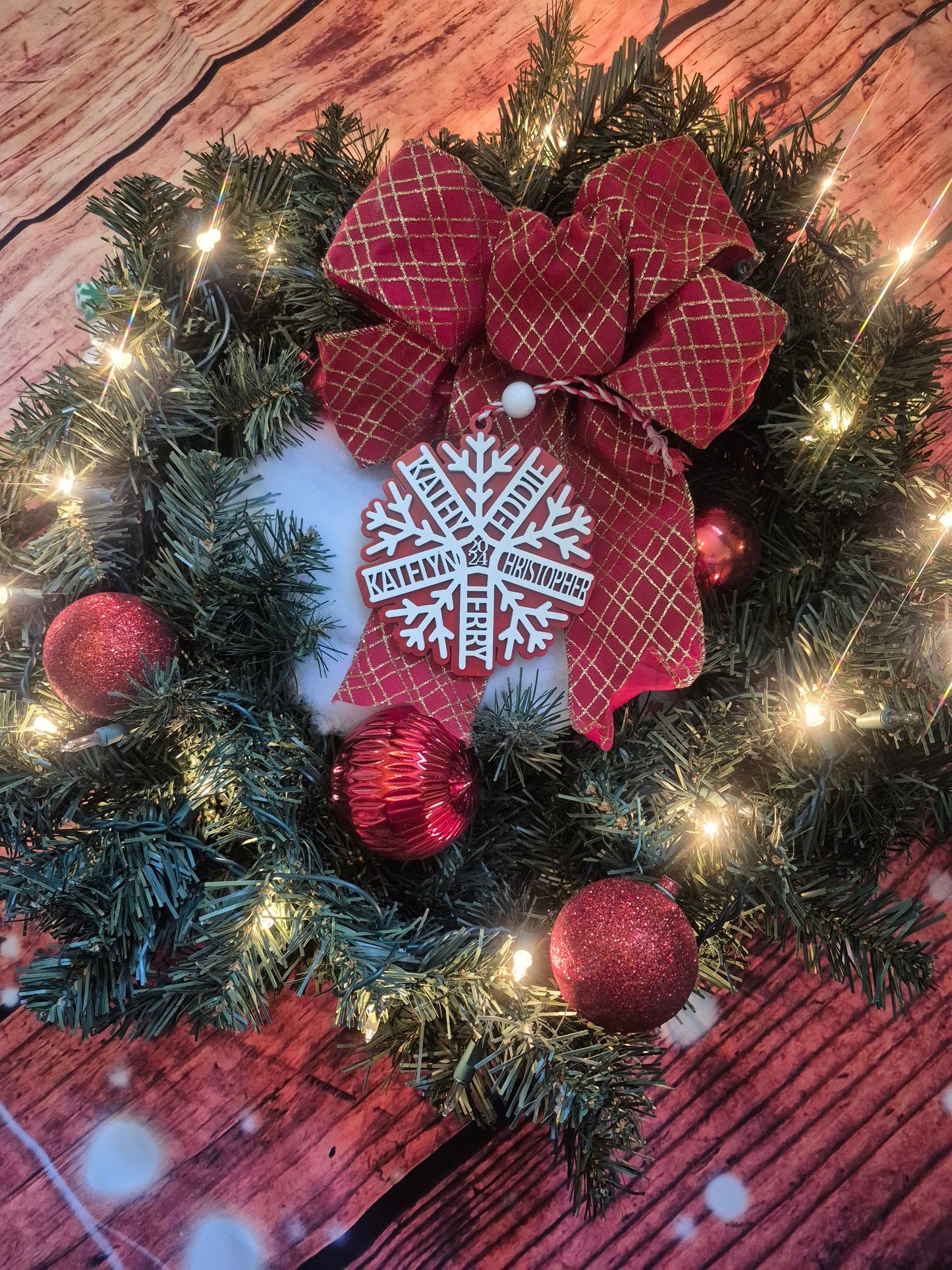 Snowflake family Christmas ornament