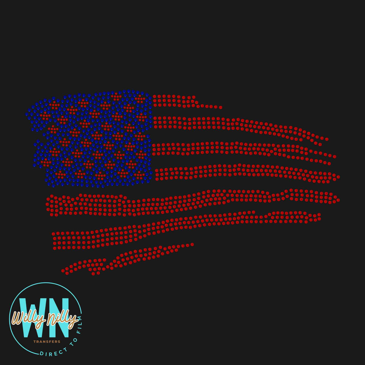 Distressed Flag-Ready to Press Spangle Transfer