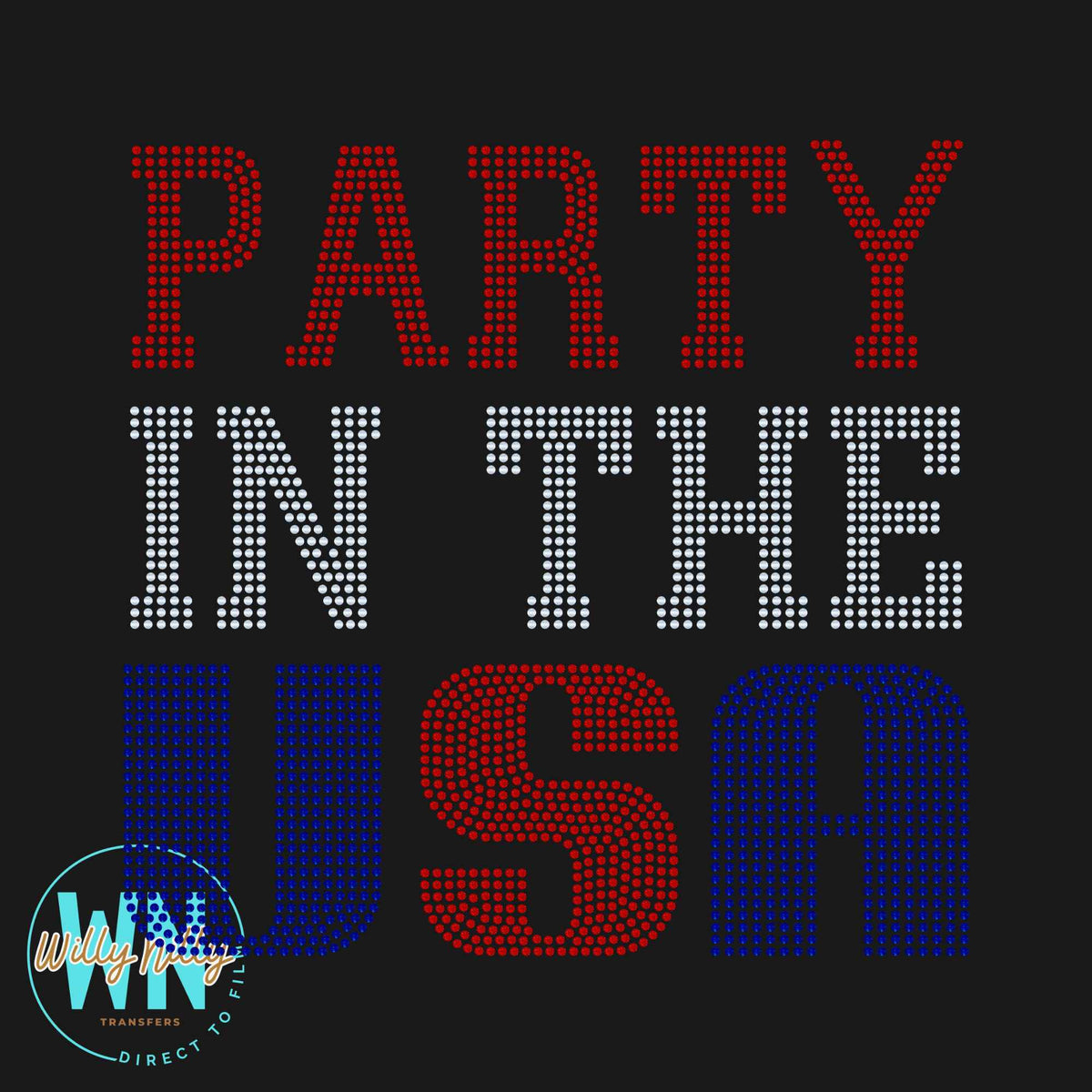 Party in the USA-Ready to Press Spangle Transfer