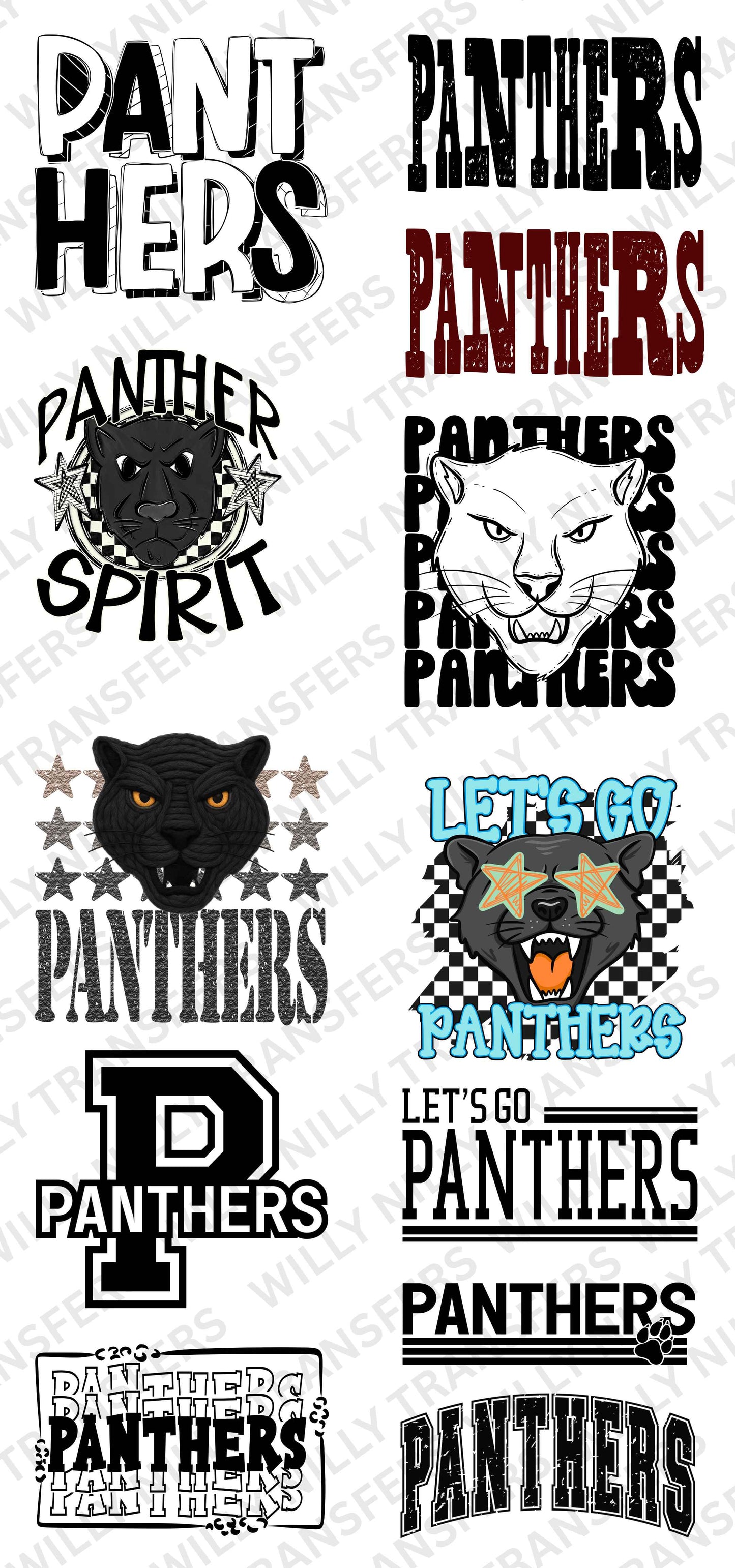 Premade DTF Gang Sheet-PANTHER Spirit (youth)