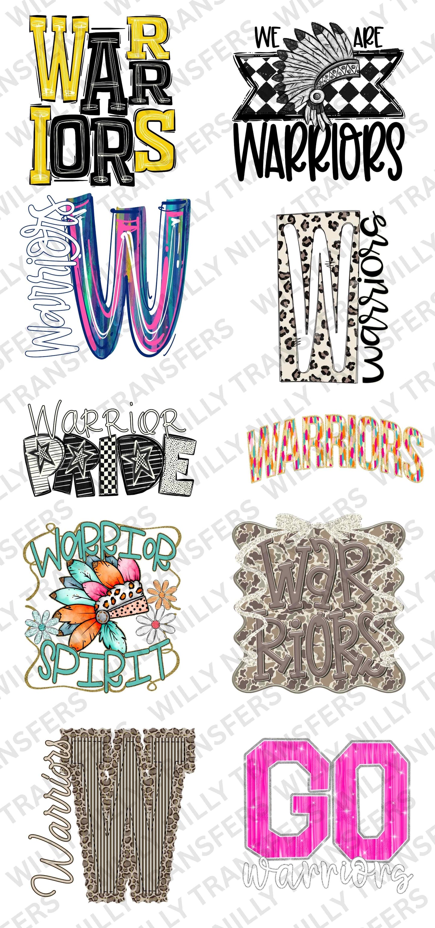 Premade 22x48 (Youth) School Spirit WARRIORS