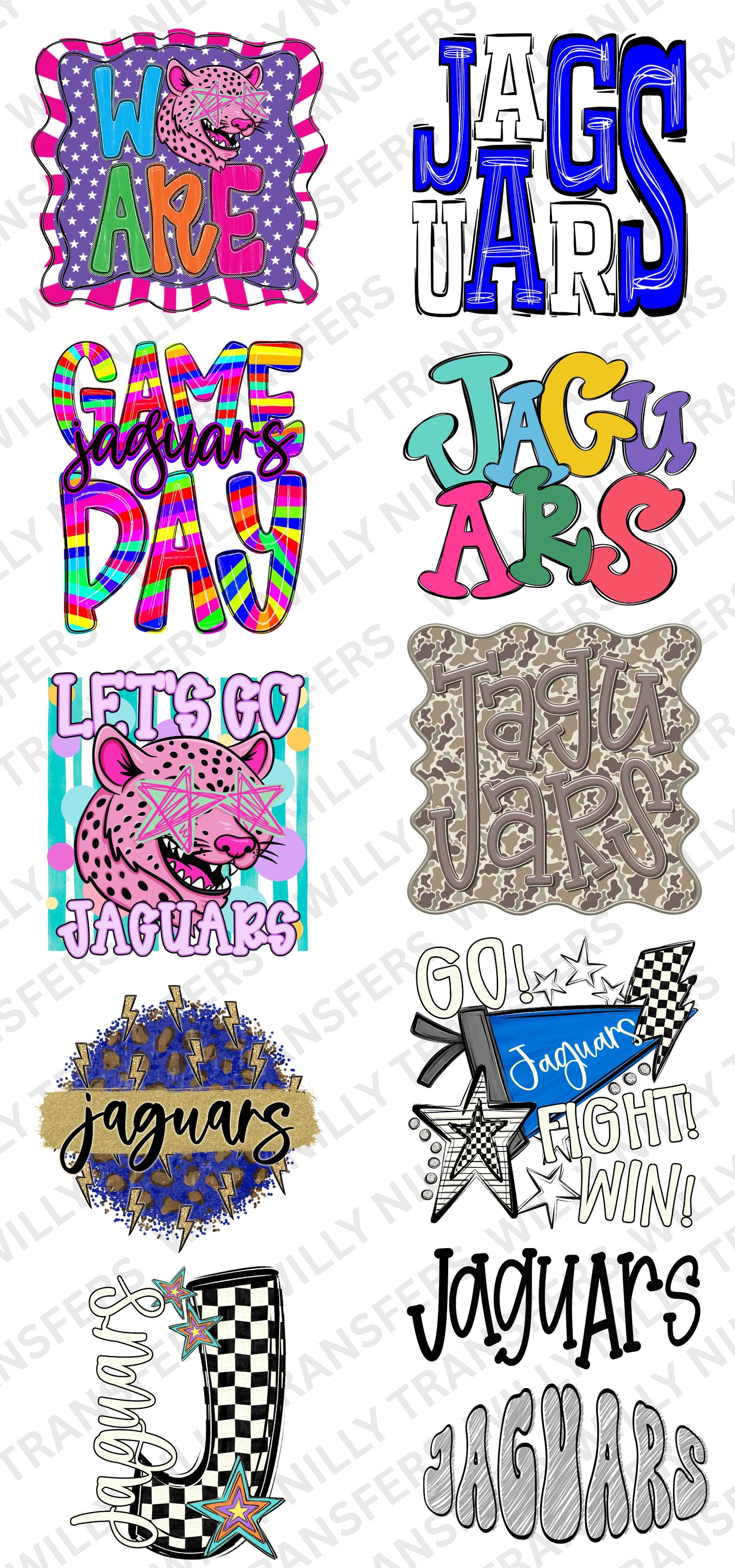 Premade DTF Gang Sheet-Let's Go JAGAURS (youth)