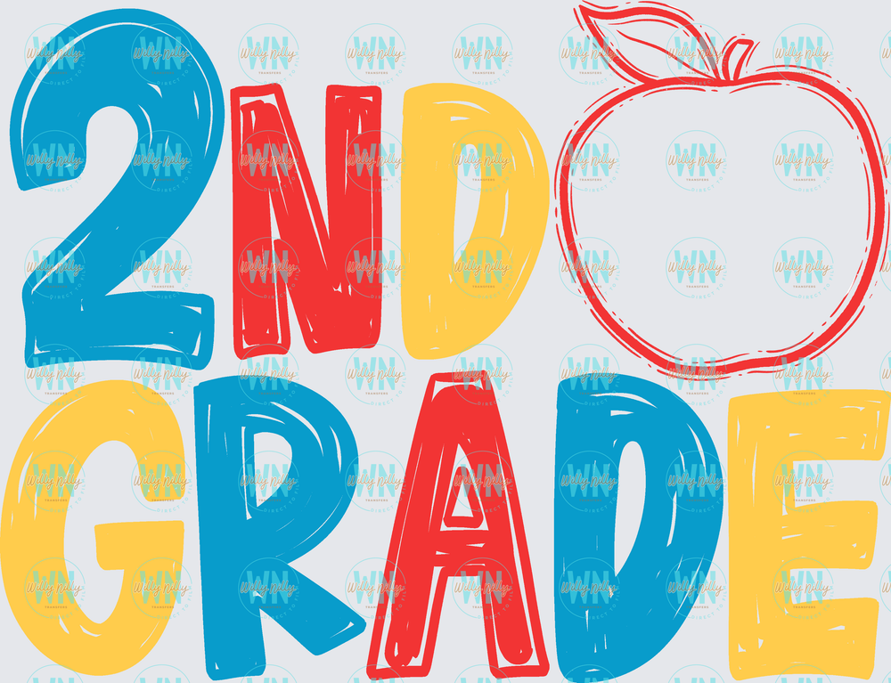 2nd Grade (apple)-Ready to Press DTF Transfer