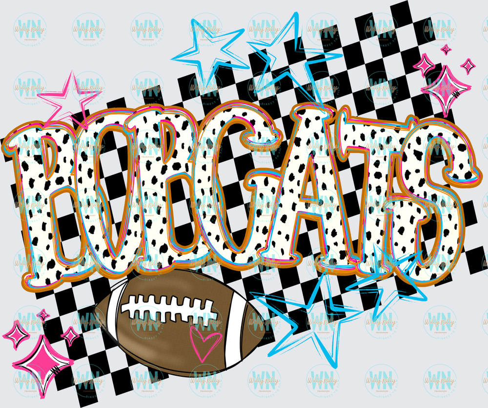 Bobcats (checkered and stars)-Ready to Press DTF Transfer