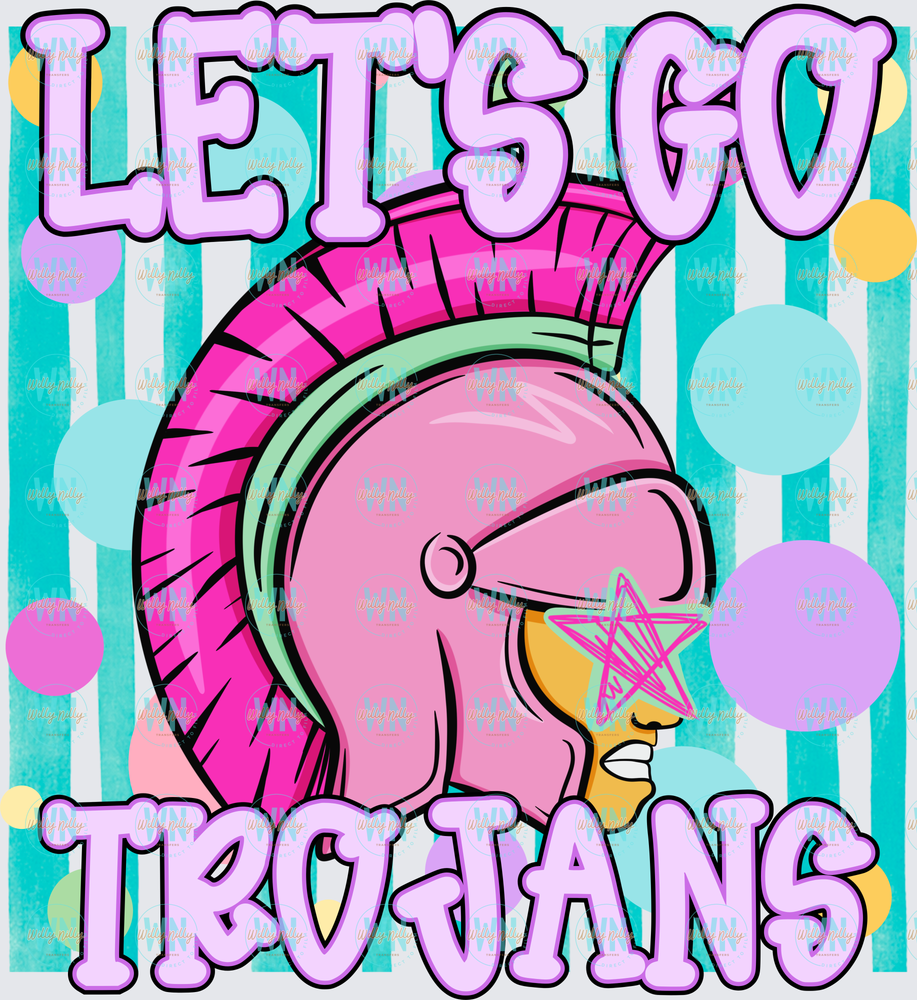 Let’s Go Trojans (dots)-Ready to Press DTF Transfer