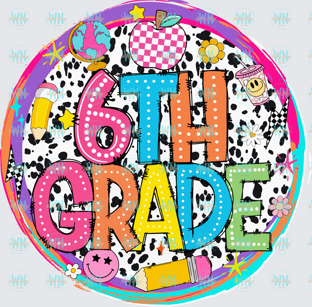 Cute 6th Grade-Ready to Press DTF Transfer