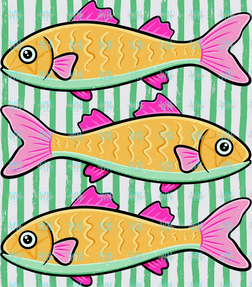 3 Fish (with green stripes)-Ready to Press DTF Transfer