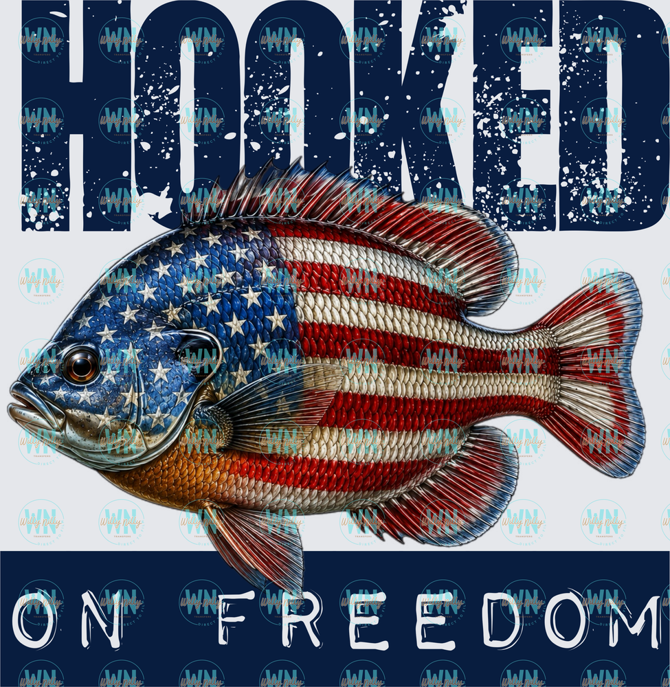 Hooked on Freedom (bluegill)-Ready to Press DTF Transfer