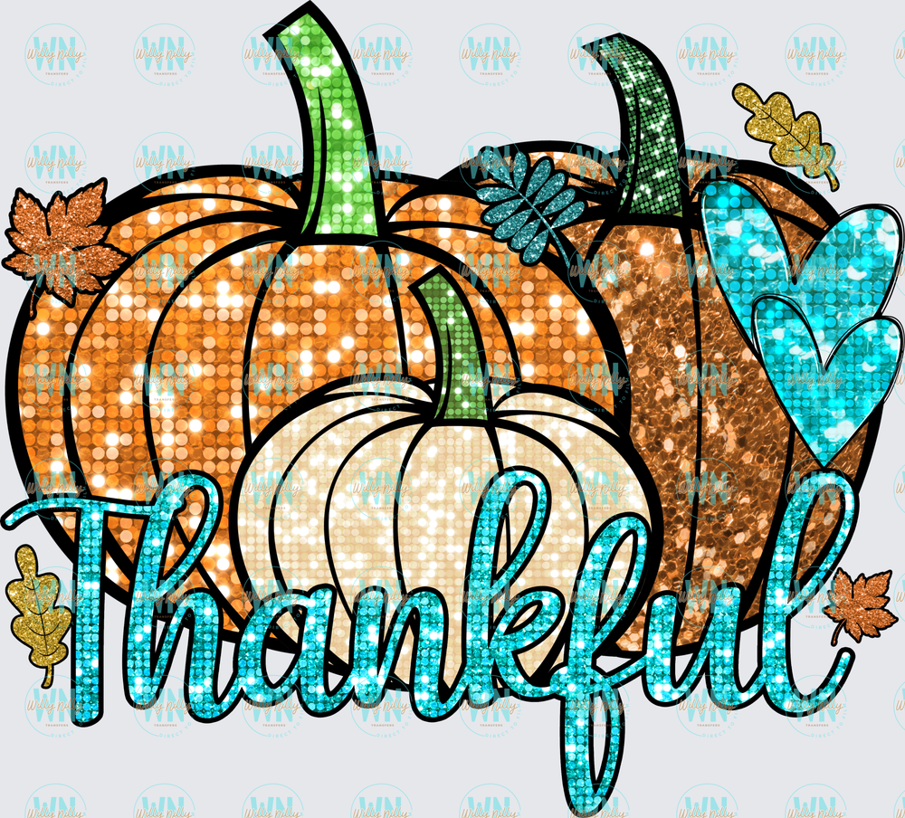 Sequin Thankful-Ready to Press DTF Transfer