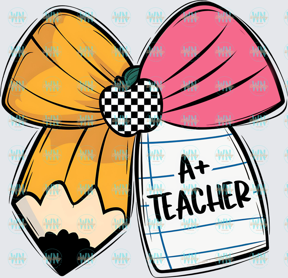 Pencil Bow (teacher)-Ready to Press DTF Transfer