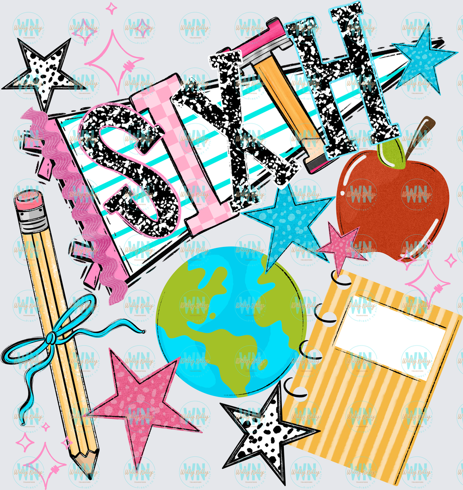 Sixth Grade (back to school)-Ready to Press DTF Transfer