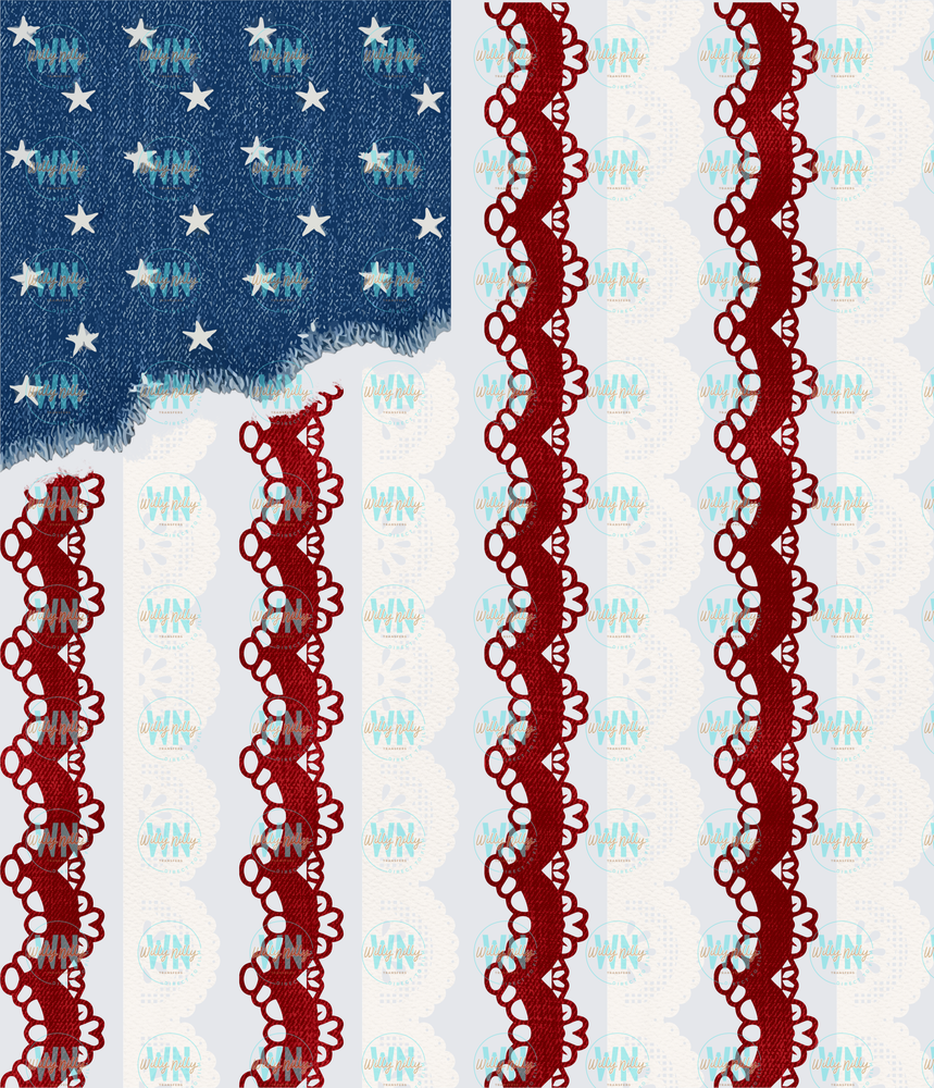 Denim Flag-Ready to Press DTF Transfer