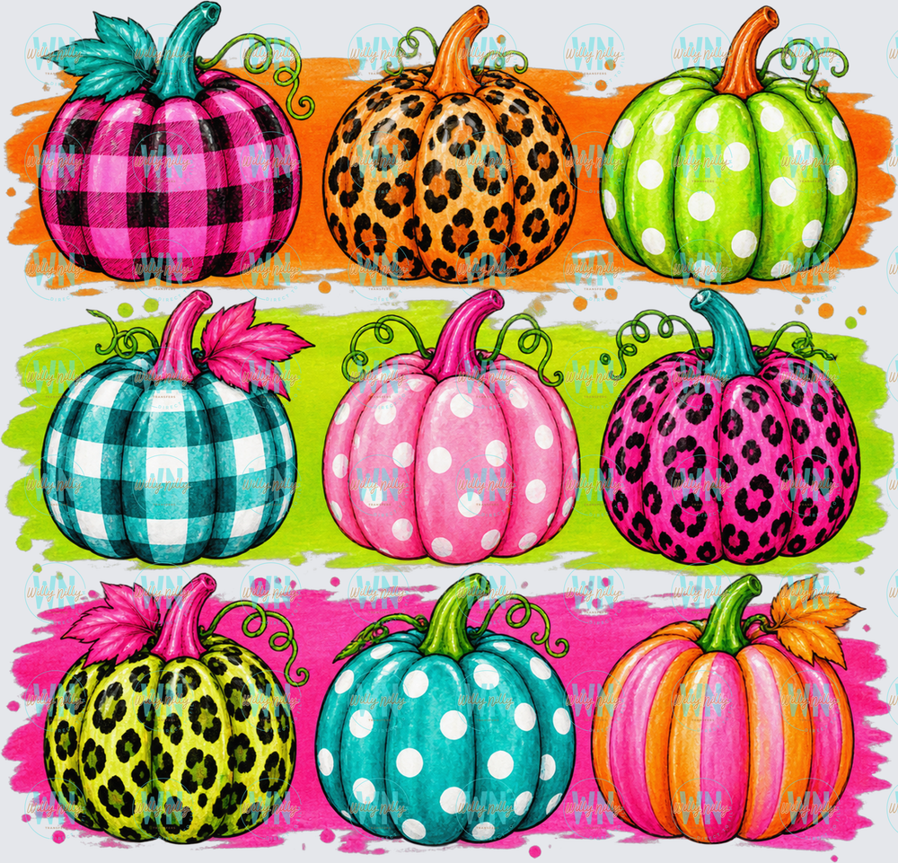 Neon Pumpkins-Ready to Press DTF Transfer