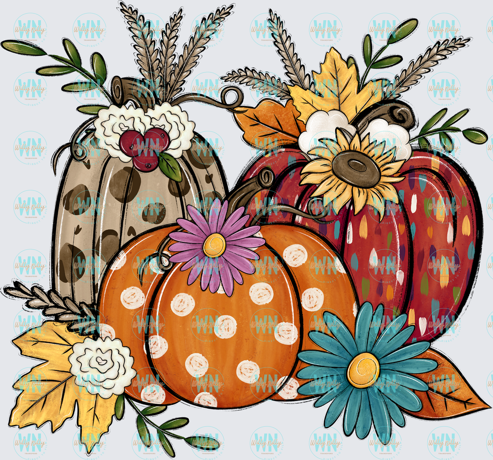 Fall Pumpkin Vignette-Ready to Press DTF Transfer