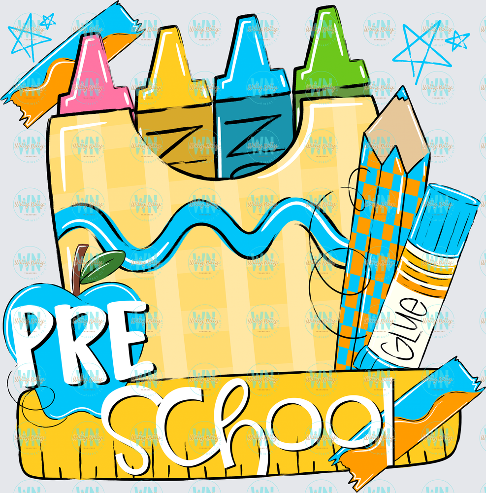 Pre School (blue)-Ready to Press DTF Transfer