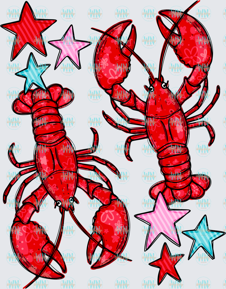 Summer Lobster-Ready to Press DTF Transfer