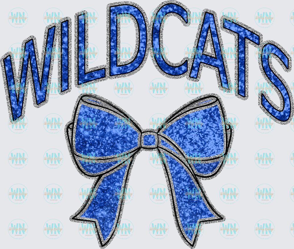 Wildcats Glitter Bow-Ready to Press DTF Transfer