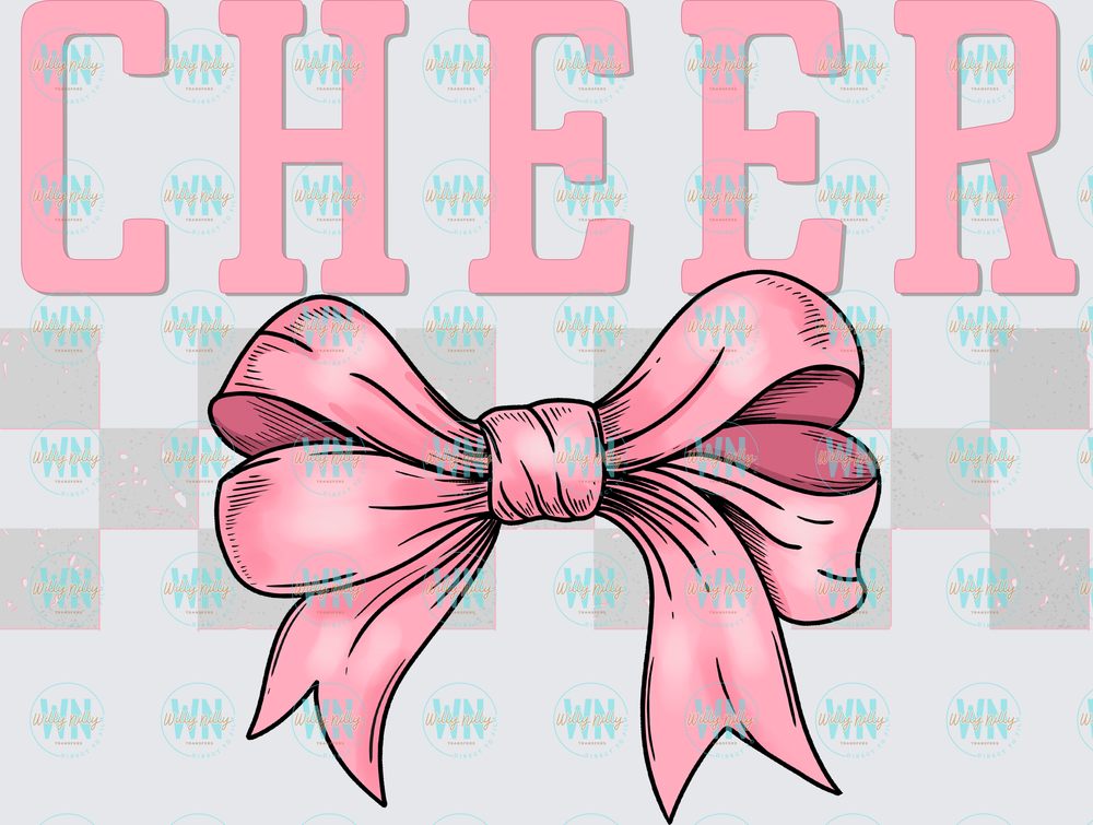 Cheer (pink bow)-Ready to Press DTF Transfer