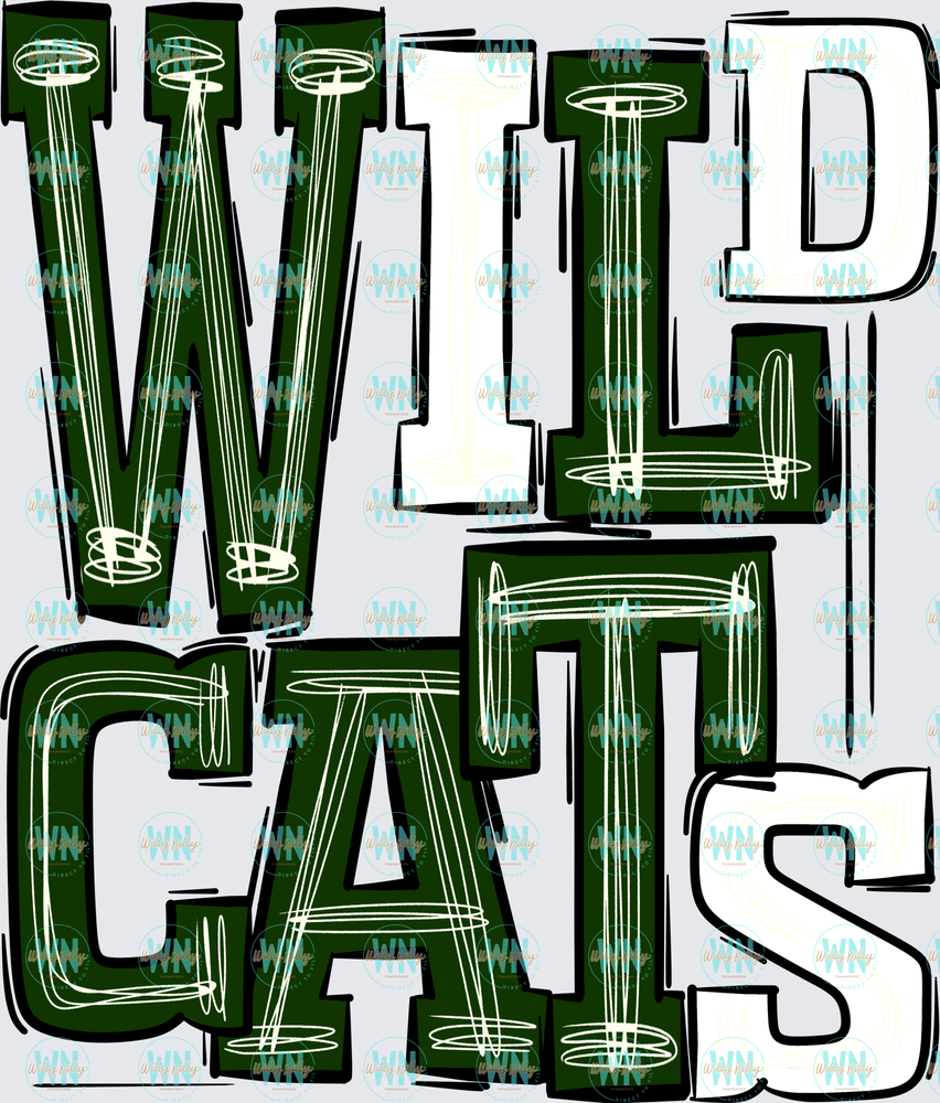 Wildcats (green and white)-Ready to Press DTF Transfer
