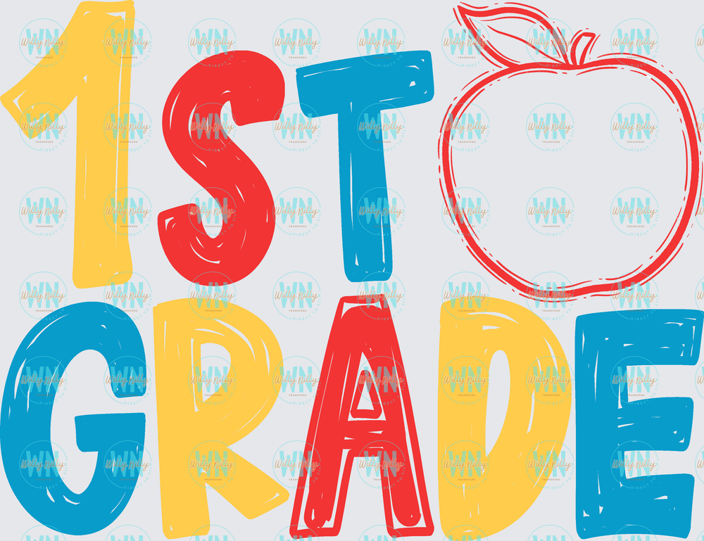 1st Grade (apple)-Ready to Press DTF Transfer