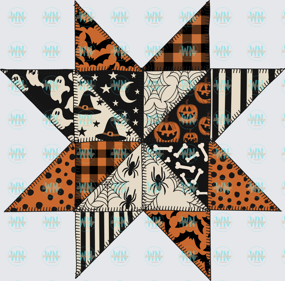 Halloween Quilt Star-Ready to Press DTF Transfer