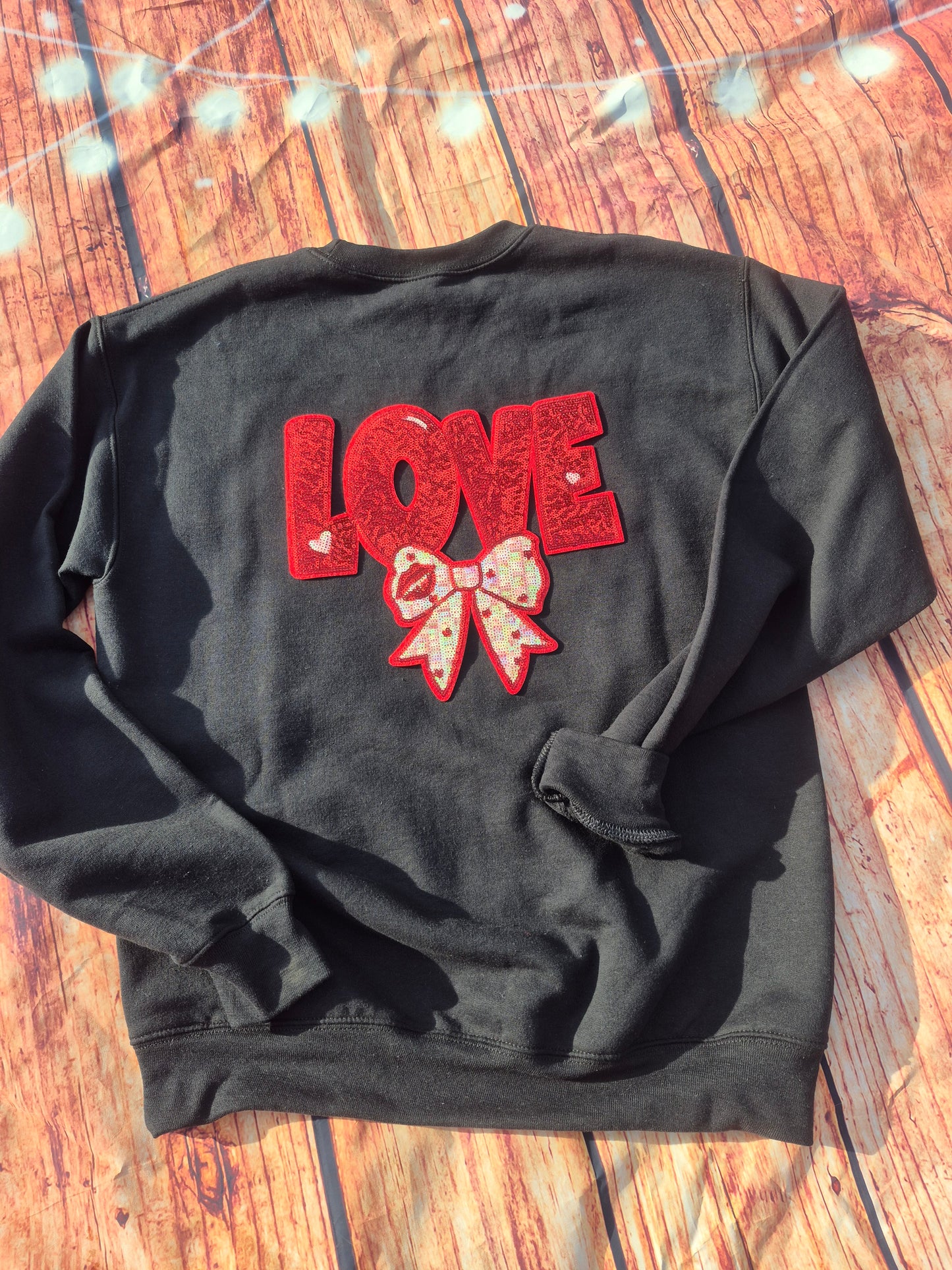 LOVE with bow Chenille Patch