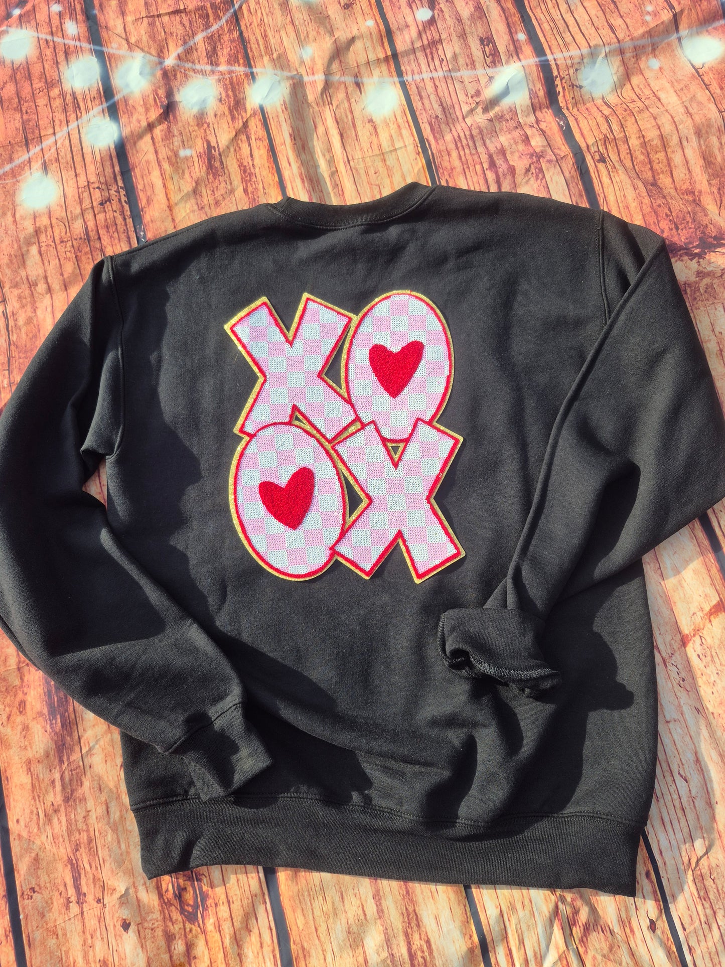 XOXO pink and red Chenille Patch