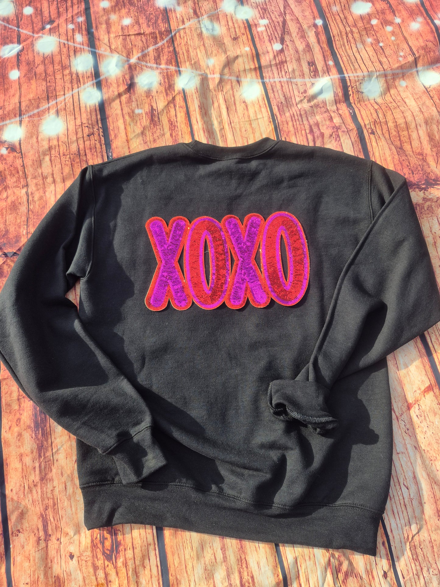 XOXO red and purple Chenille Patch