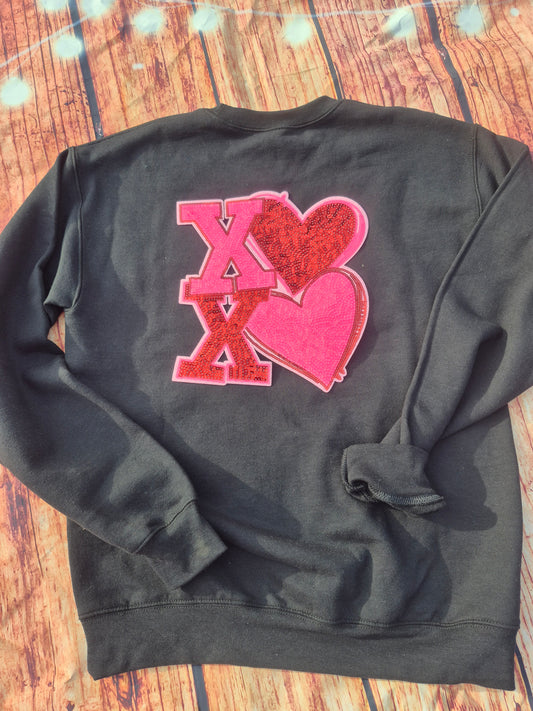XOXO with hearts Chenille Patch