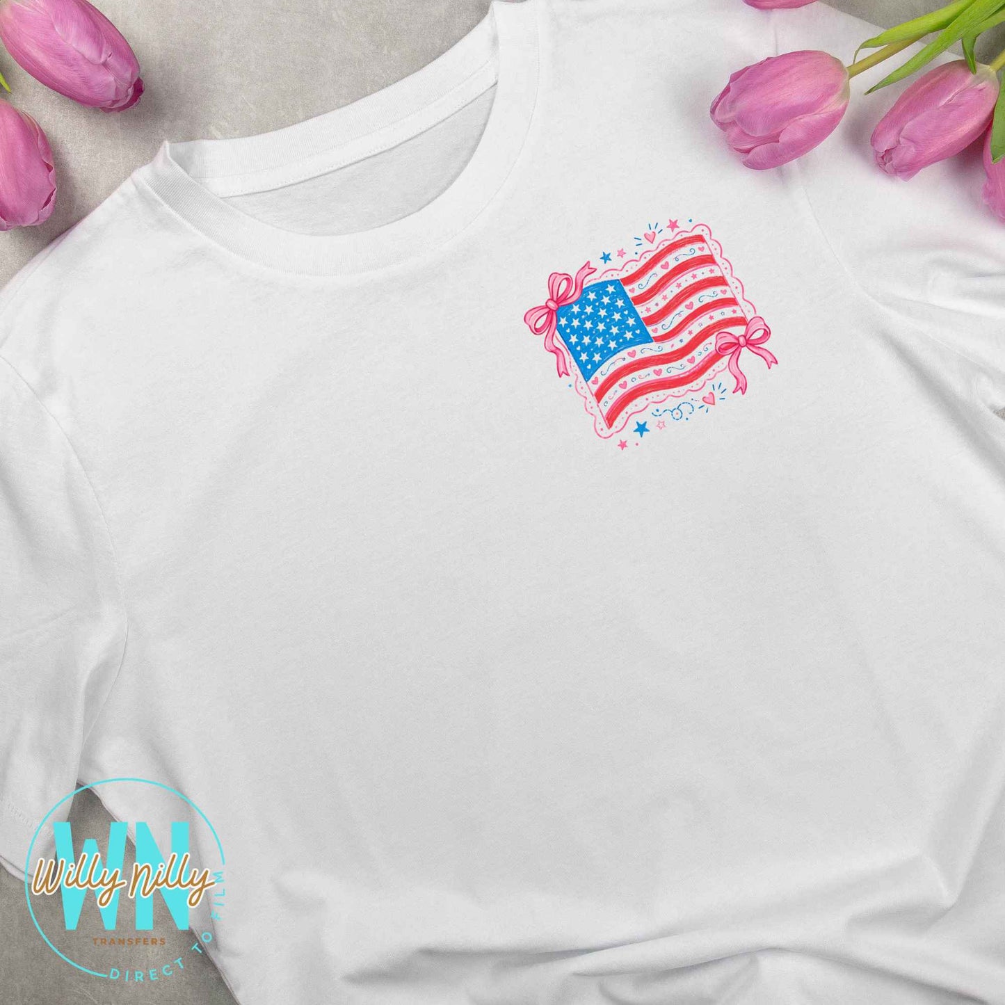 Coquette American Flag-Ready to Press DTF Transfer