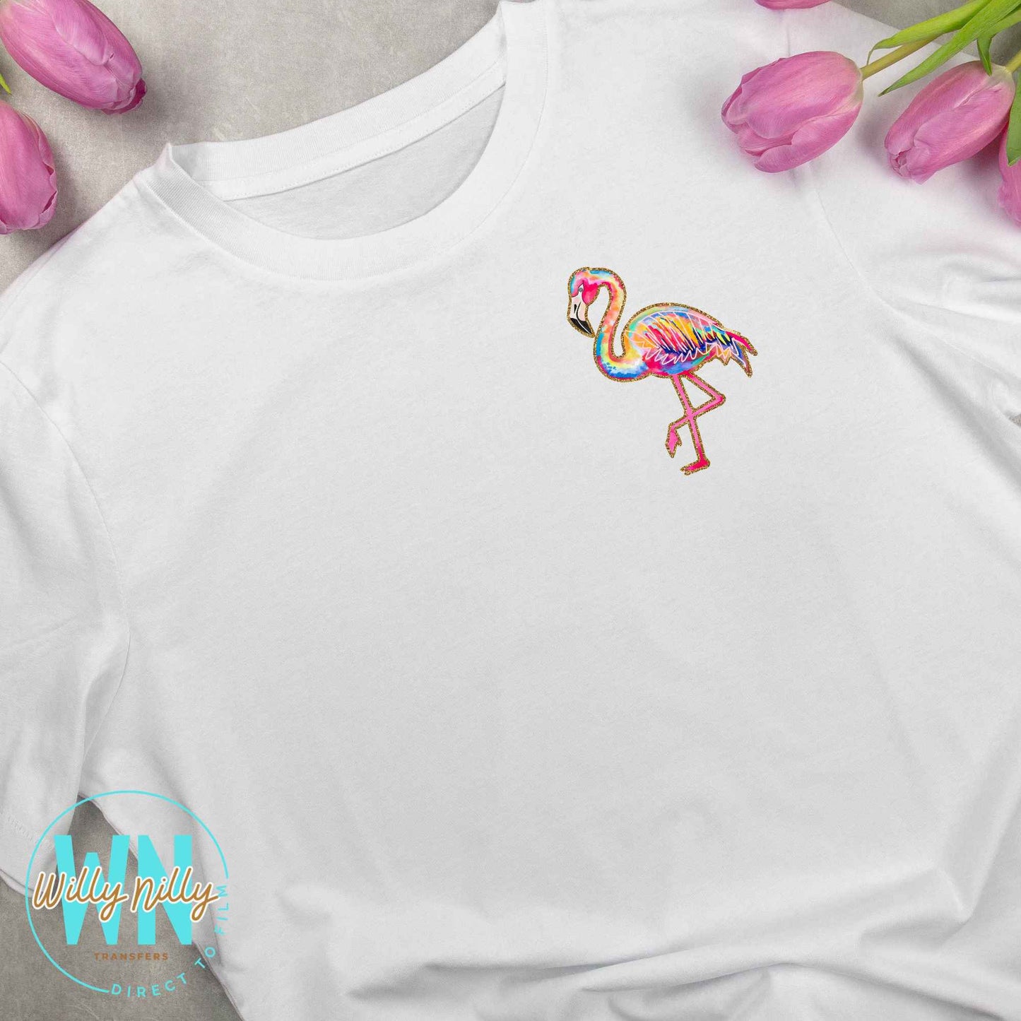 Summer Flamingo-Ready to Press DTF Transfer
