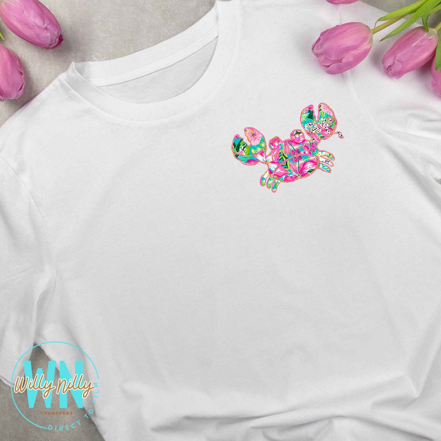 Pink Crab-Ready to Press DTF Transfer