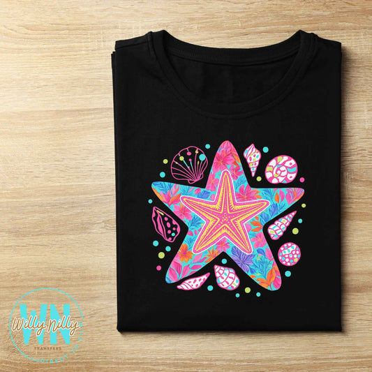 Pink Starfish-Ready to Press DTF Transfer