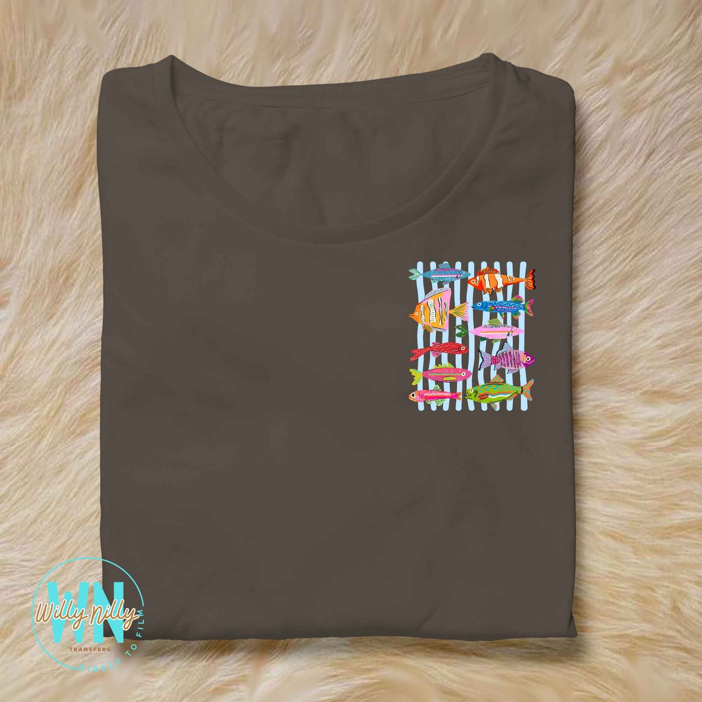 Summer Fish (blue stripes)-Ready to Press DTF Transfer