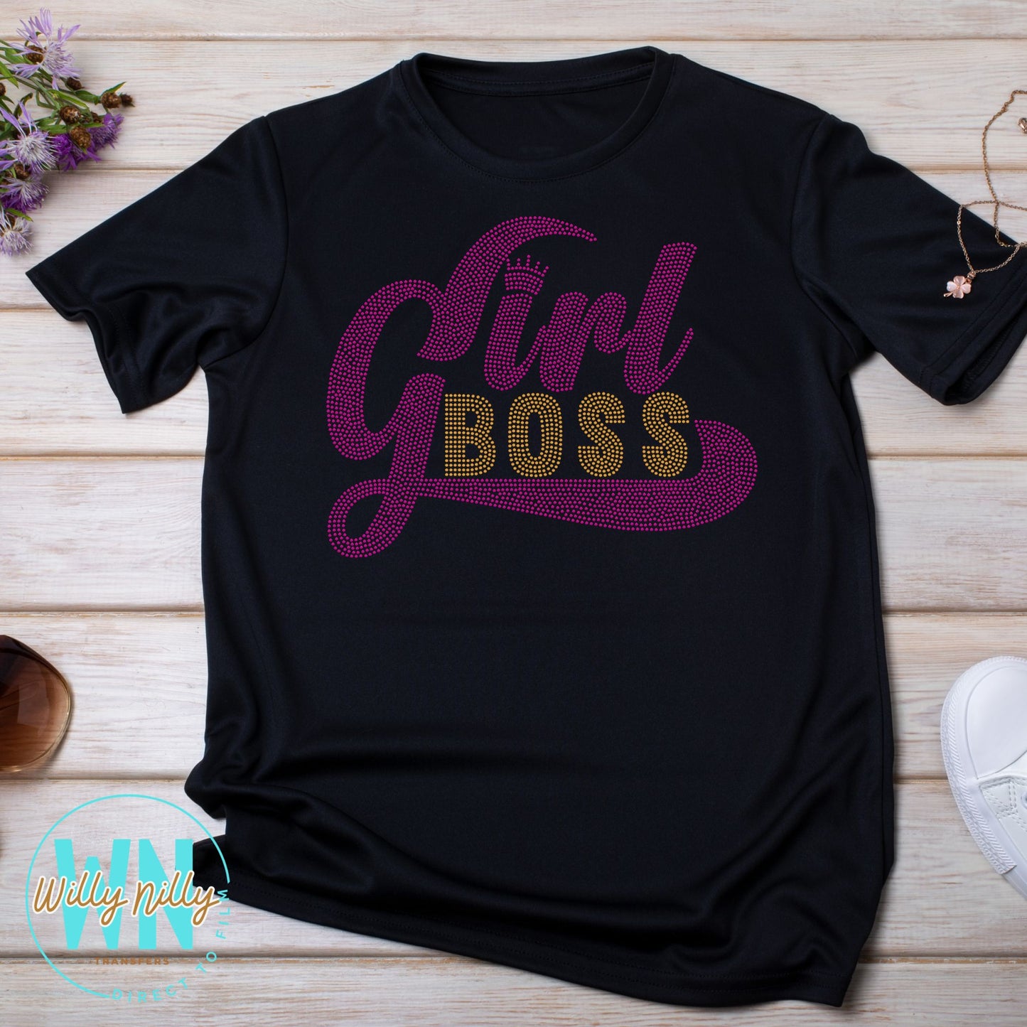 Girl Boss-Custom Color Ready to Press Spangle Transfer