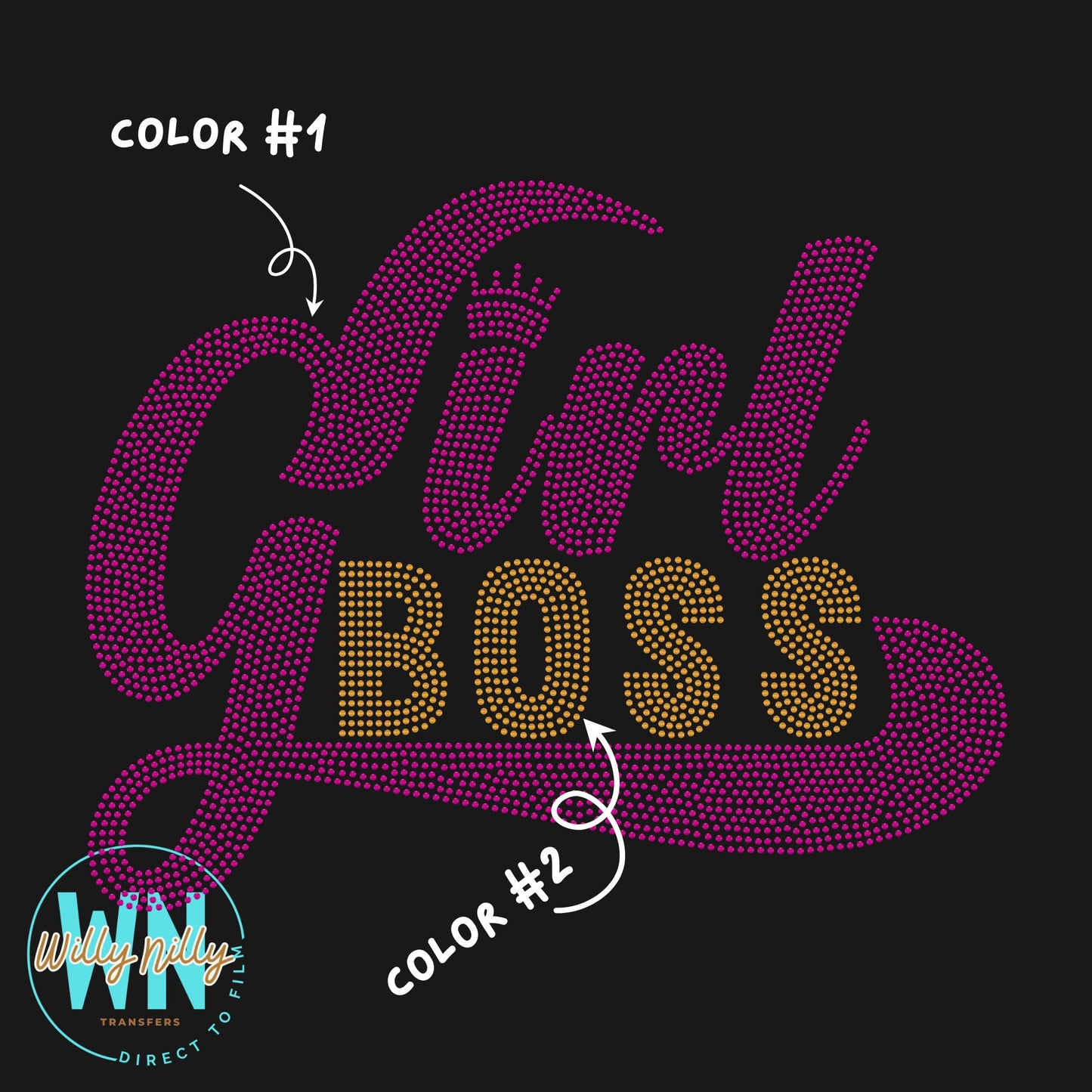 Girl Boss-Custom Color Ready to Press Spangle Transfer