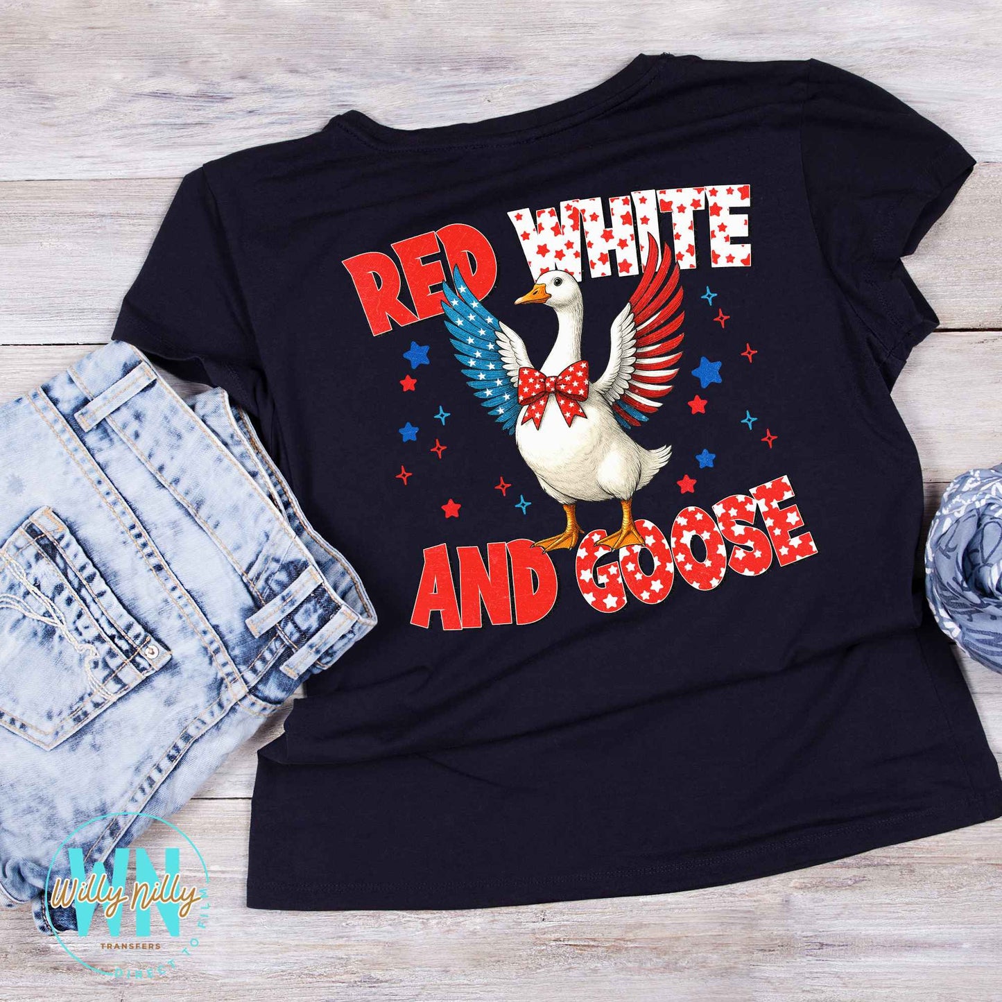 Red, White, and Goose-Ready to Press Transfer