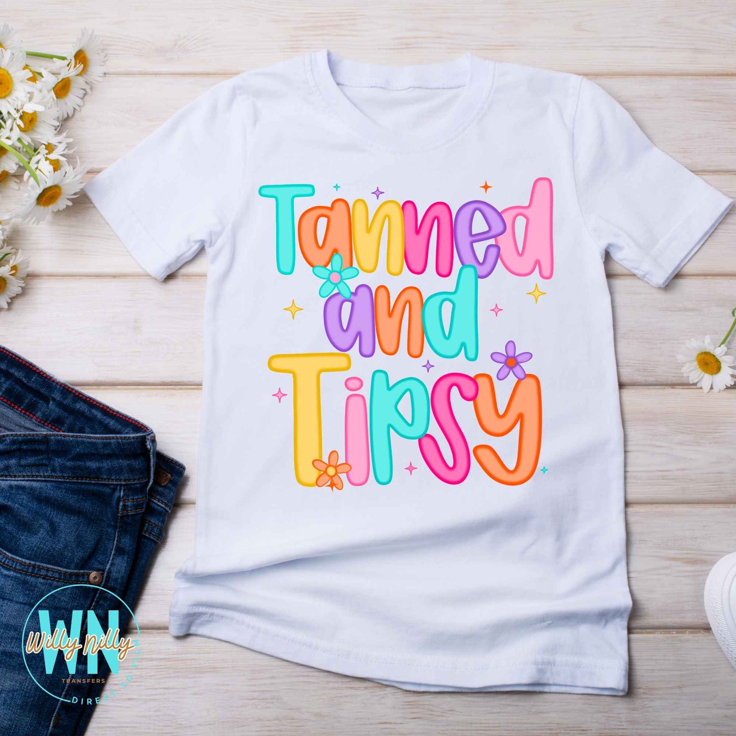 Tanned and Tipsy-Ready to Press DTF Transfer