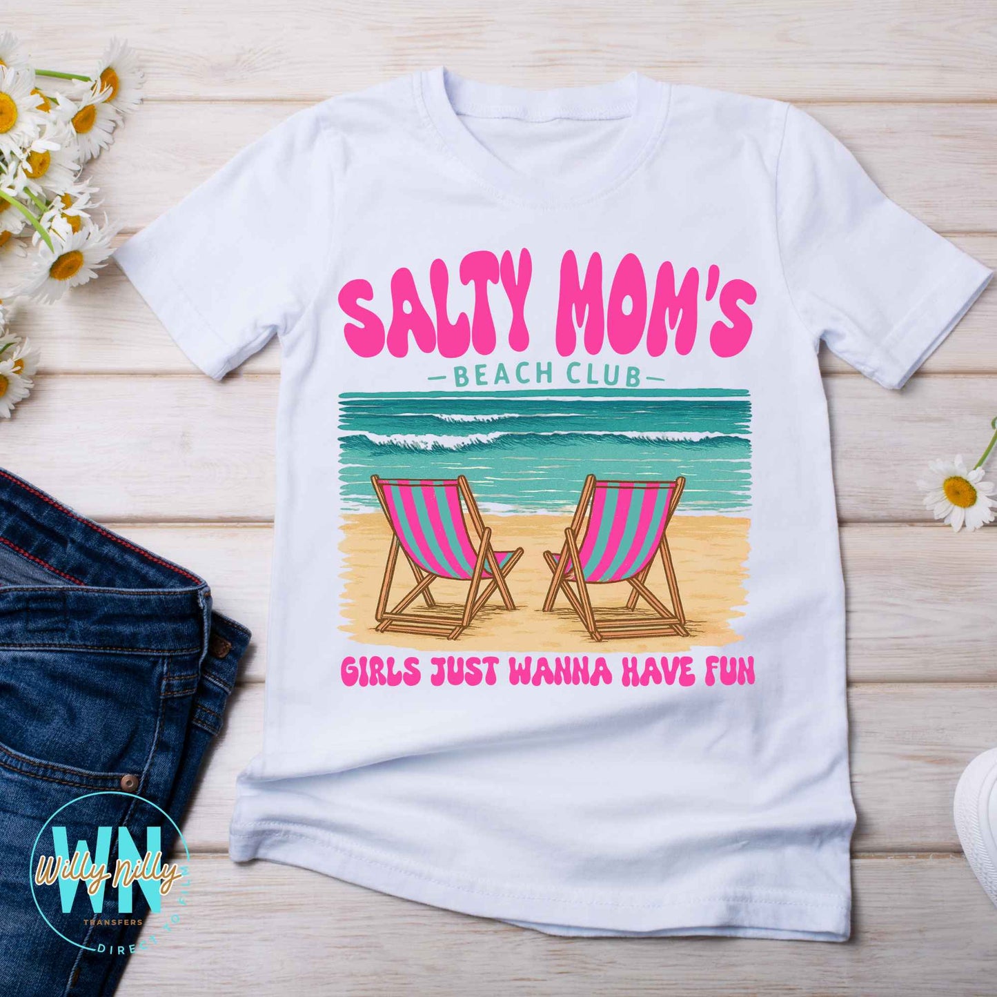 Salty Mom's Beach Club-Ready to Press DTF Transfer