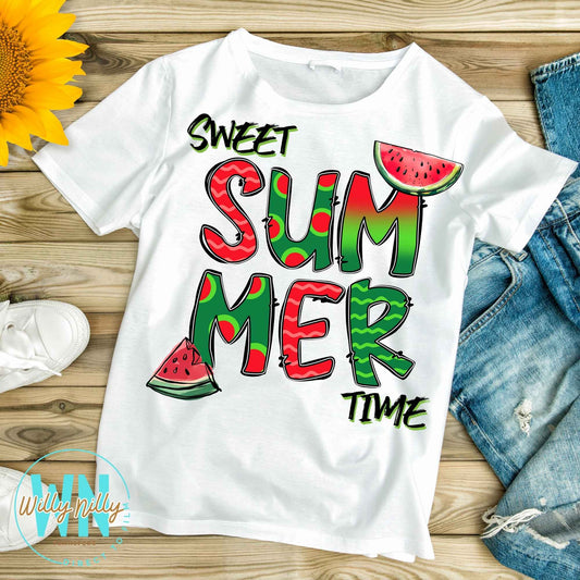 Sweet Summer Time (with watermelon)-Ready to Press DTF Transfer
