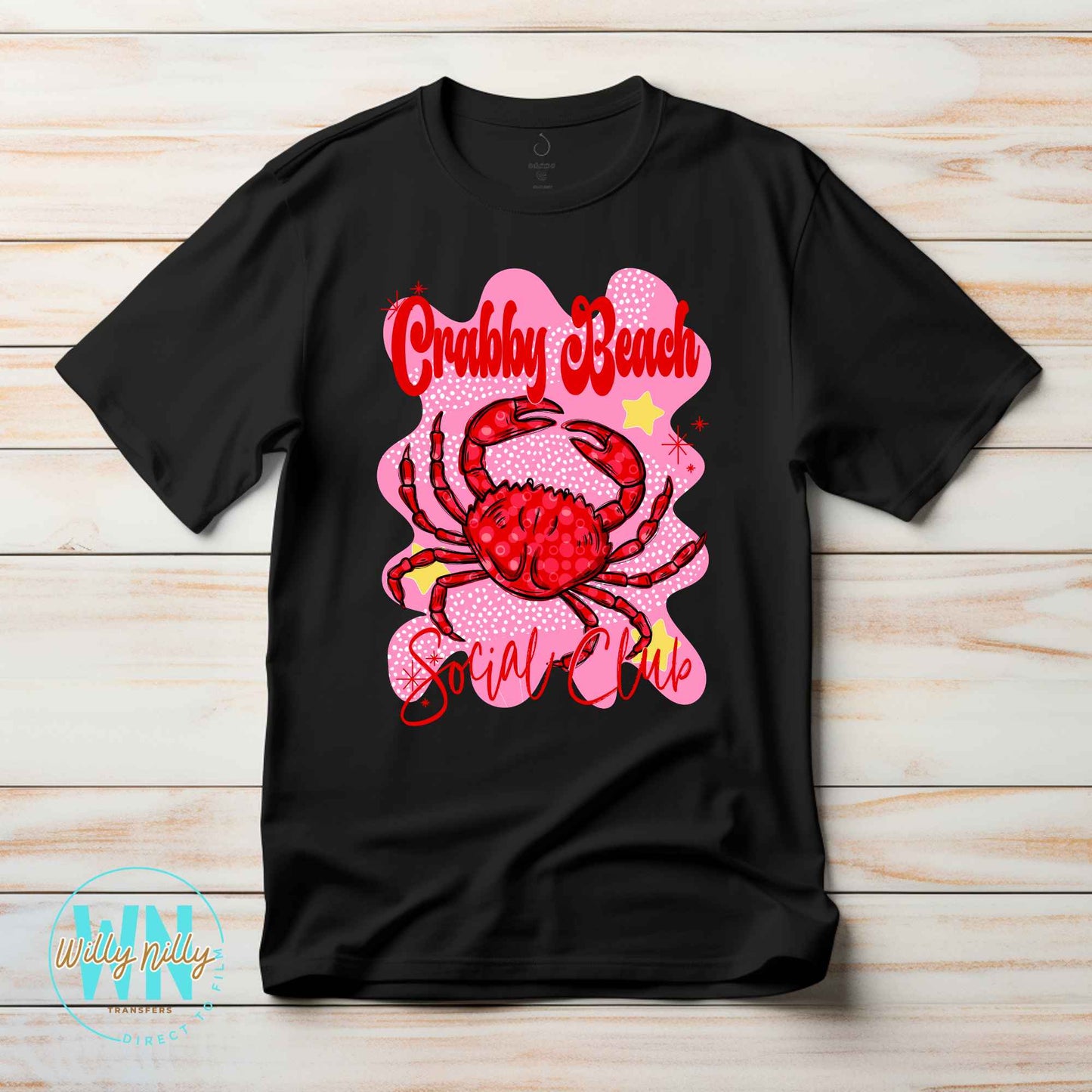 Crabby Beach Social Club-Ready to Press DTF Transfer