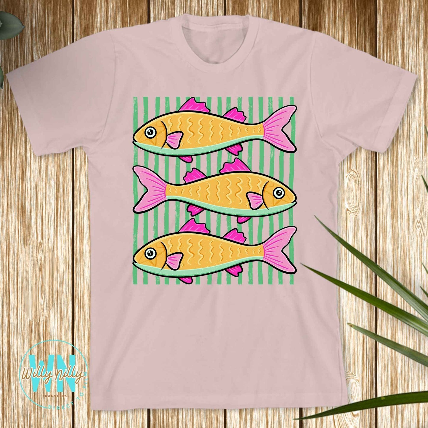 3 Fish (with green stripes)-Ready to Press DTF Transfer