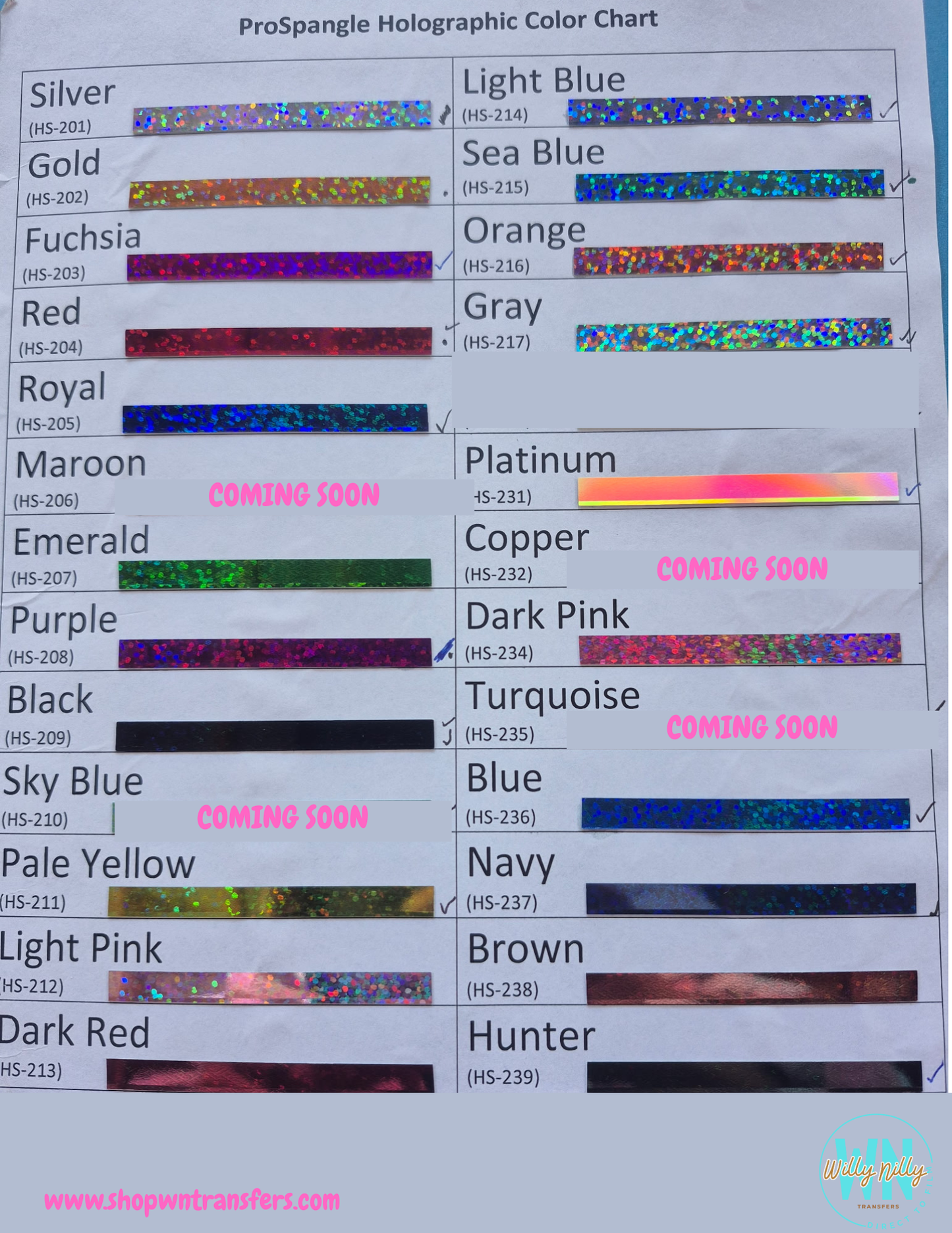 Custom Stacked Spangle Transfer