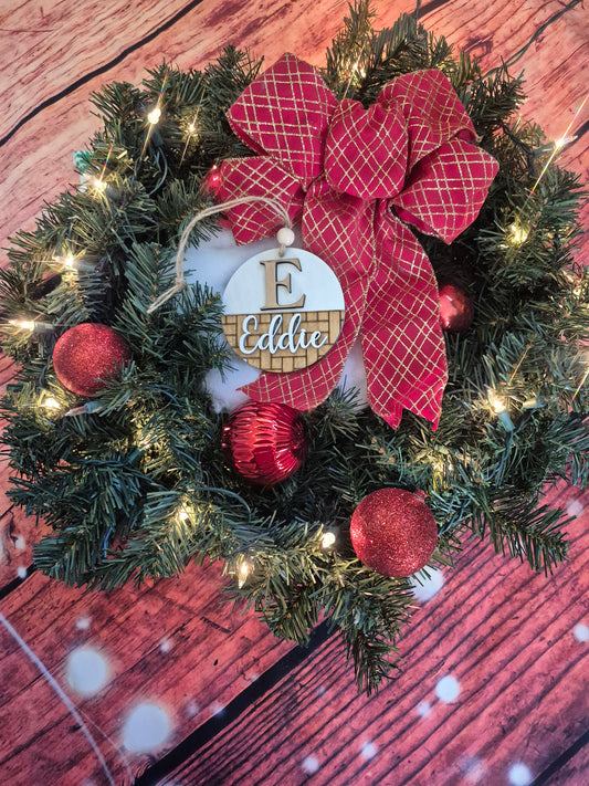 Wooden Christmas Ornament with personalized name