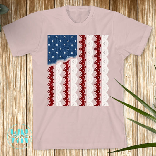 Denim Flag-Ready to Press DTF Transfer