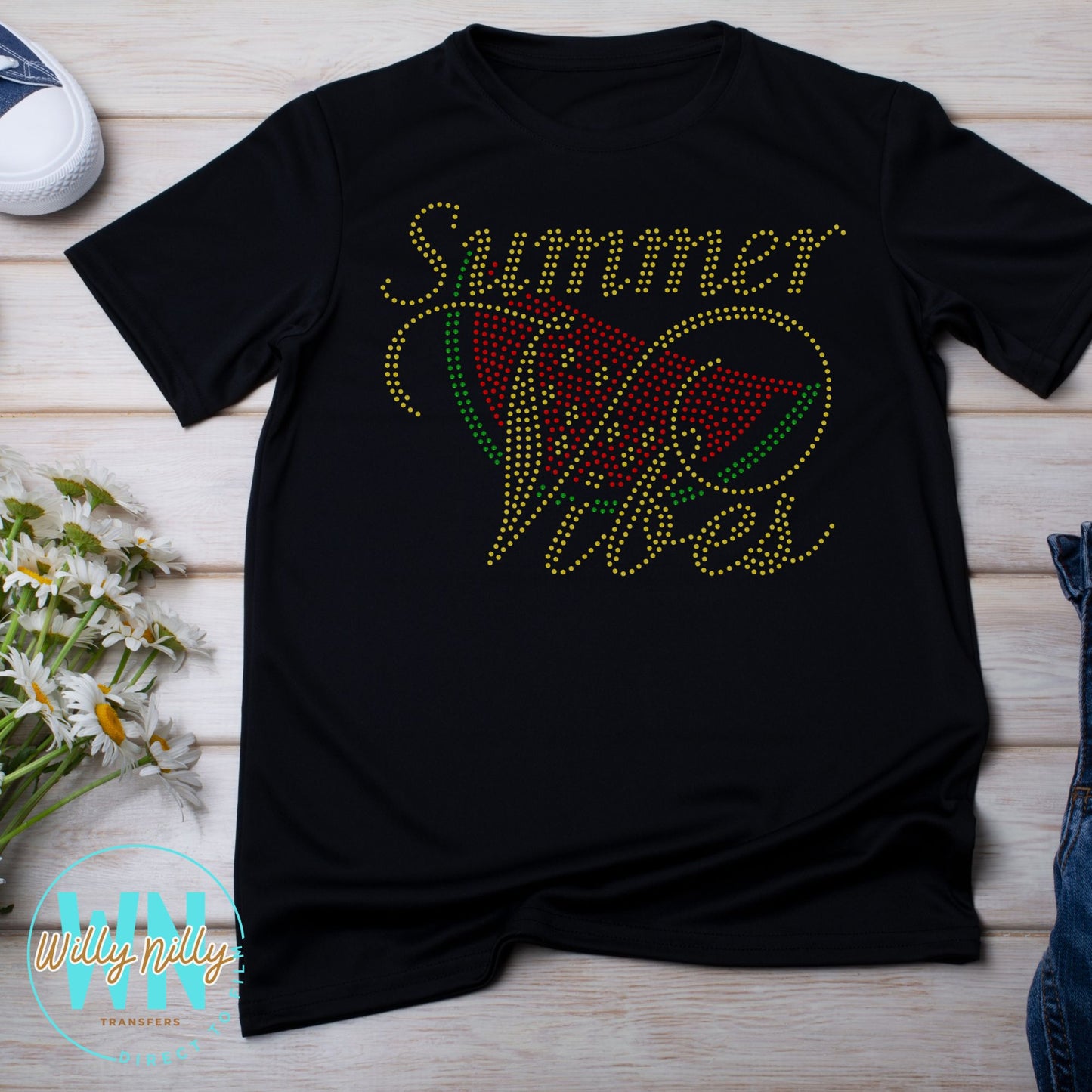 Summer Vibes Watermelon-Ready to Press Spangle Transfer
