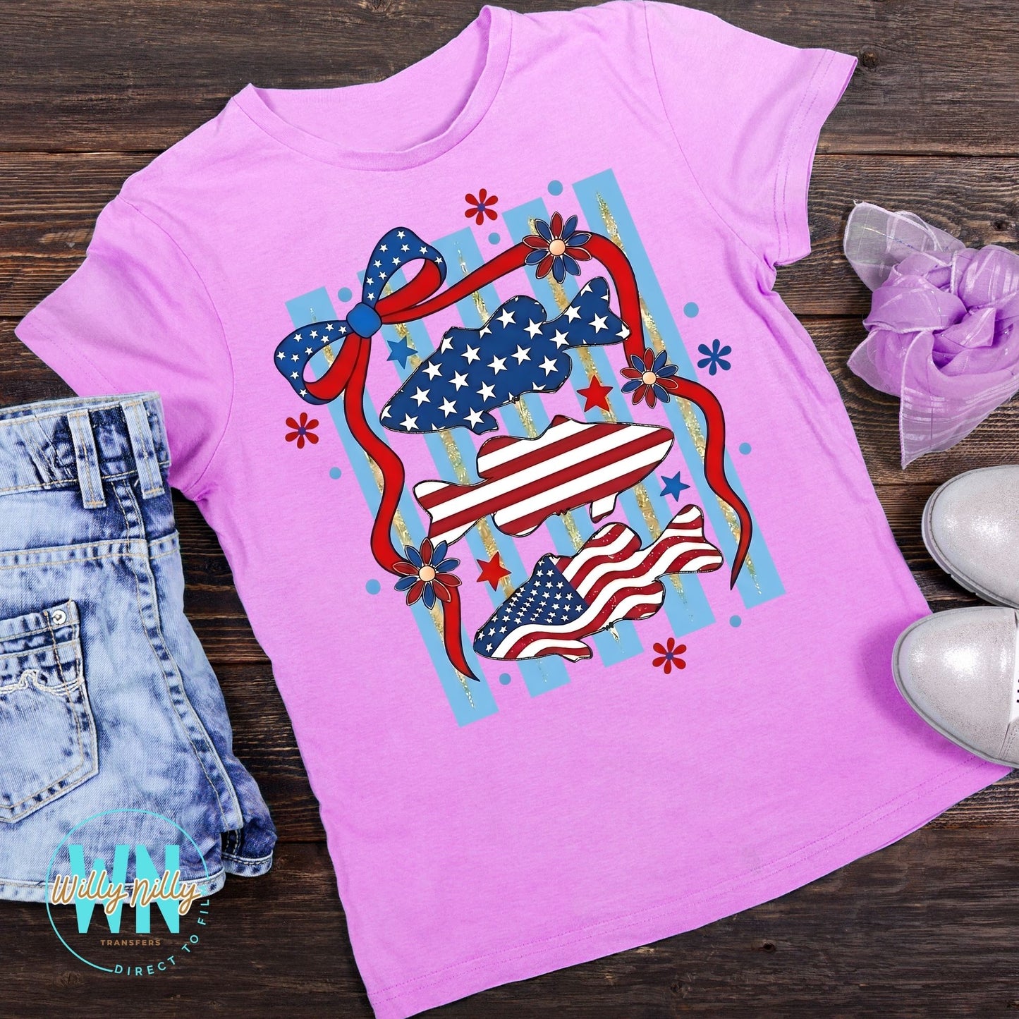 Patriotic Fish-Ready to Press DTF Transfer