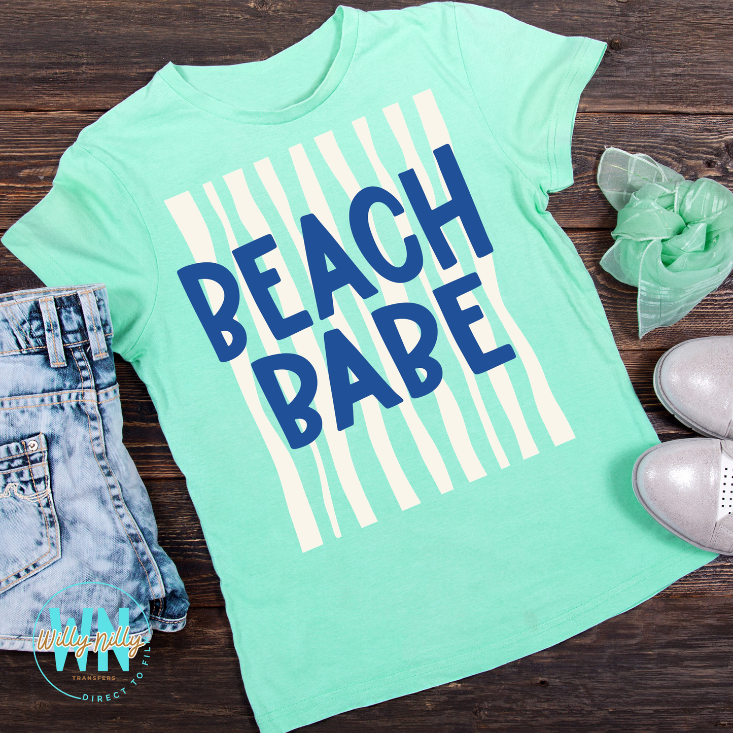 Beach Babe (with stripes)-Ready to Press DTF Transfer